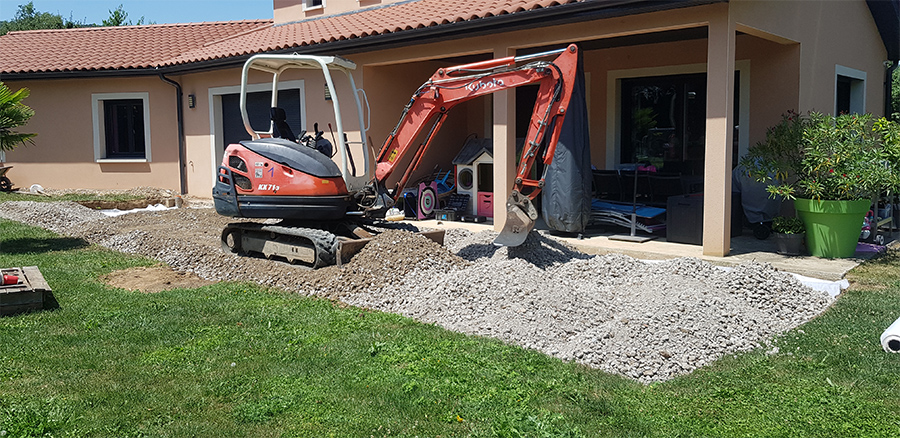 Préparation de sol pour installer une terrasse