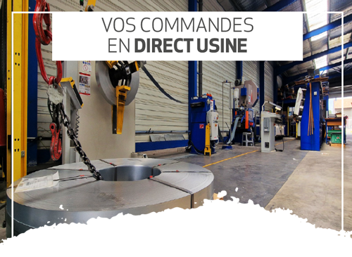 Vue de l’usine Terrassteel avec ses machines de fabrication, illustrant un circuit de distribution direct sans intermédiaire.