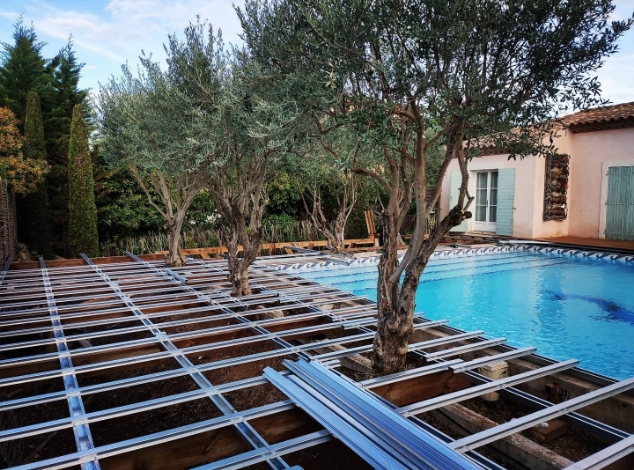 Structure de terrasse TERRASSTEEL® en acier galvanisé Zinc Magnésium